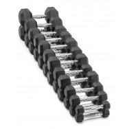 Gantera hexagonală (cauciuc) - Greutate: 1-15 kg | TEAMSPORT